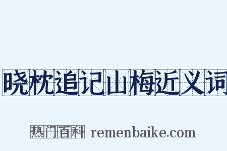 晓枕追记山梅近义词是什么意思的图片